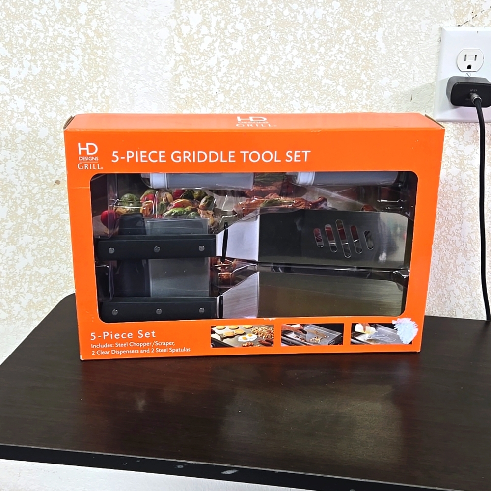 5 Piece Griddle Tool Set New